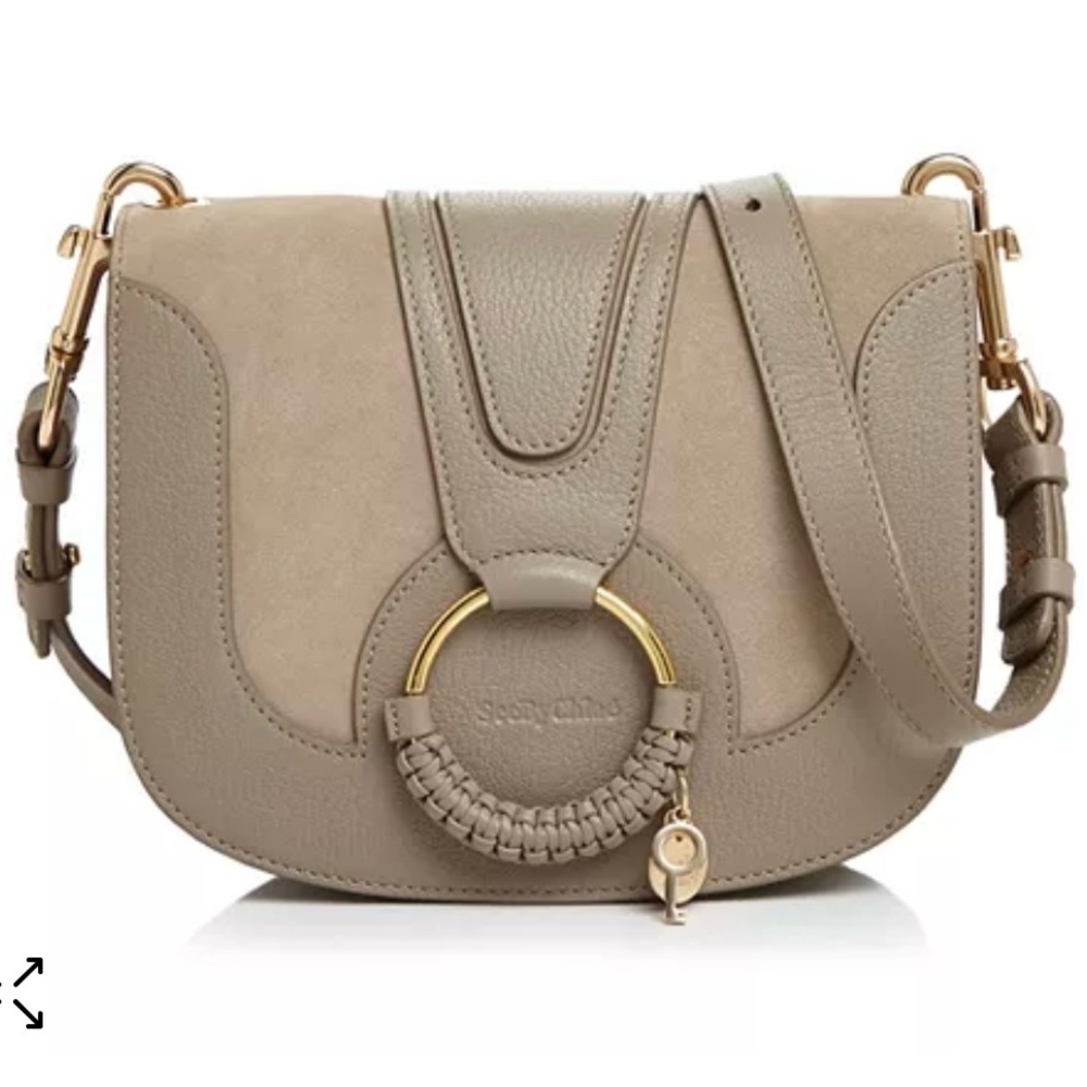 See by Chloé Hana Small Leather & Suede Crossbody - Motty Grey